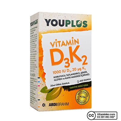 Youplus Vitamin D3 K2 Damla 20 mL