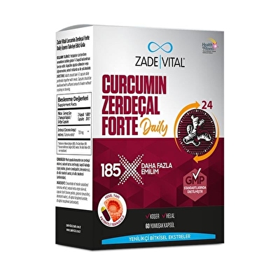 Zade Vital Curcumin Forte Daily - Zerdeçal 60 Kapsül