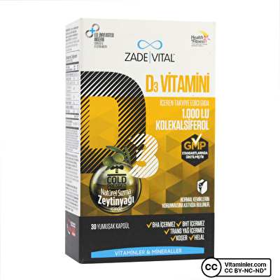 Zade Vital D3 Vitamini 1000 IU 30 Kapsül