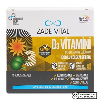 Zade Vital D3 Vitamini 25 Mcg 15 Patlatılabilen Kapsül