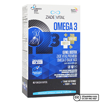 Zade Vital Omega 3 Balık Yağı Premium 45 Kapsül