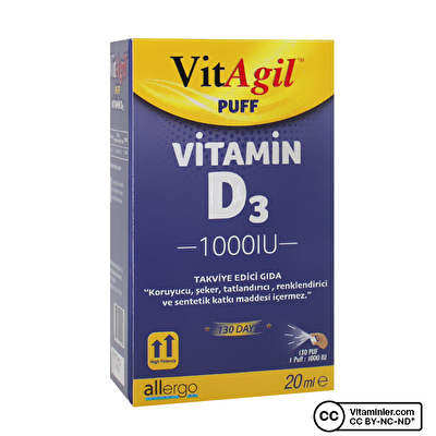 Allergo VitAgil D3 Vitamini 1000 IU 20 mL Sprey - 1