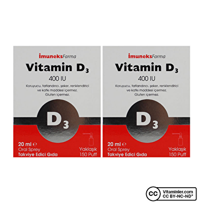 Imuneks Vitamin D3 400 IU 20 mL Sprey 2 Adet -1