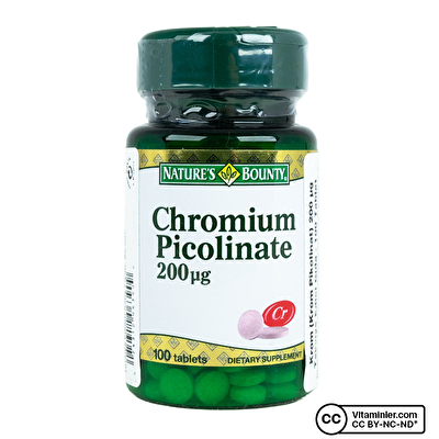 Nature's Bounty Chromium Picolinate 200 mcg 100 Tablet - 1