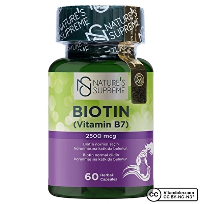 Nature's Supreme Biotin 2500 Mcg 60 Kapsül -1