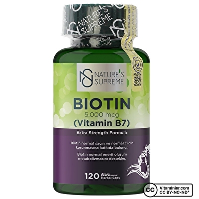 Nature's Supreme Biotin 5000 Mcg 120 Kapsül -1
