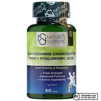 Nature's Supreme Glucosamine Chondroitin MSM + Hyaluronic Acid 60 Tablet - 1