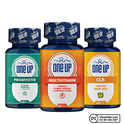 One Up Multivitamin + Probiyotik + CLA Seti -1