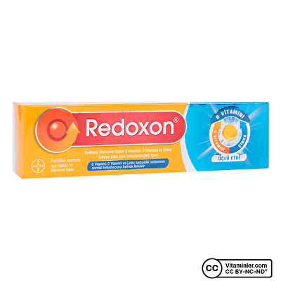 Redoxon 3'lü Etki C- D Vitamini ve Çinko 15 Efervesan Tablet - 1