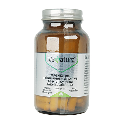 Venatura Magnezyum Bisglisinat Sitrat ve P-5-P (Vitamin B6) 60 Kapsül -1