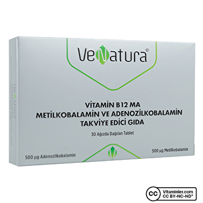 Venatura Vitamin B12 MA Metilkobalamin ve Adenozilkobalamin 30 Tablet - 1