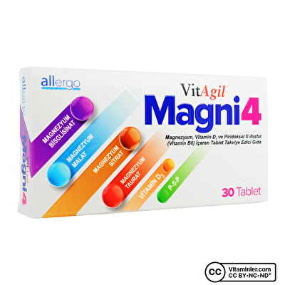 Vitagil Magni4 Magnezyum Vitamin D3 P5P 30 Tablet - 1