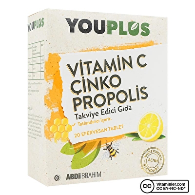 Youplus Vitamin C Çinko Propolis 20 Efervesan Tablet - 1