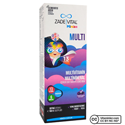 Zade Vital Miniza Multivitamin ve Multimineral 150 mL - 1